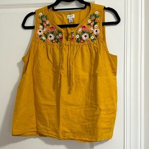 J Crew Embroidered Tank
